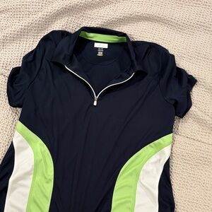 Greg Norman Collection Navy and Lime Women's Top
